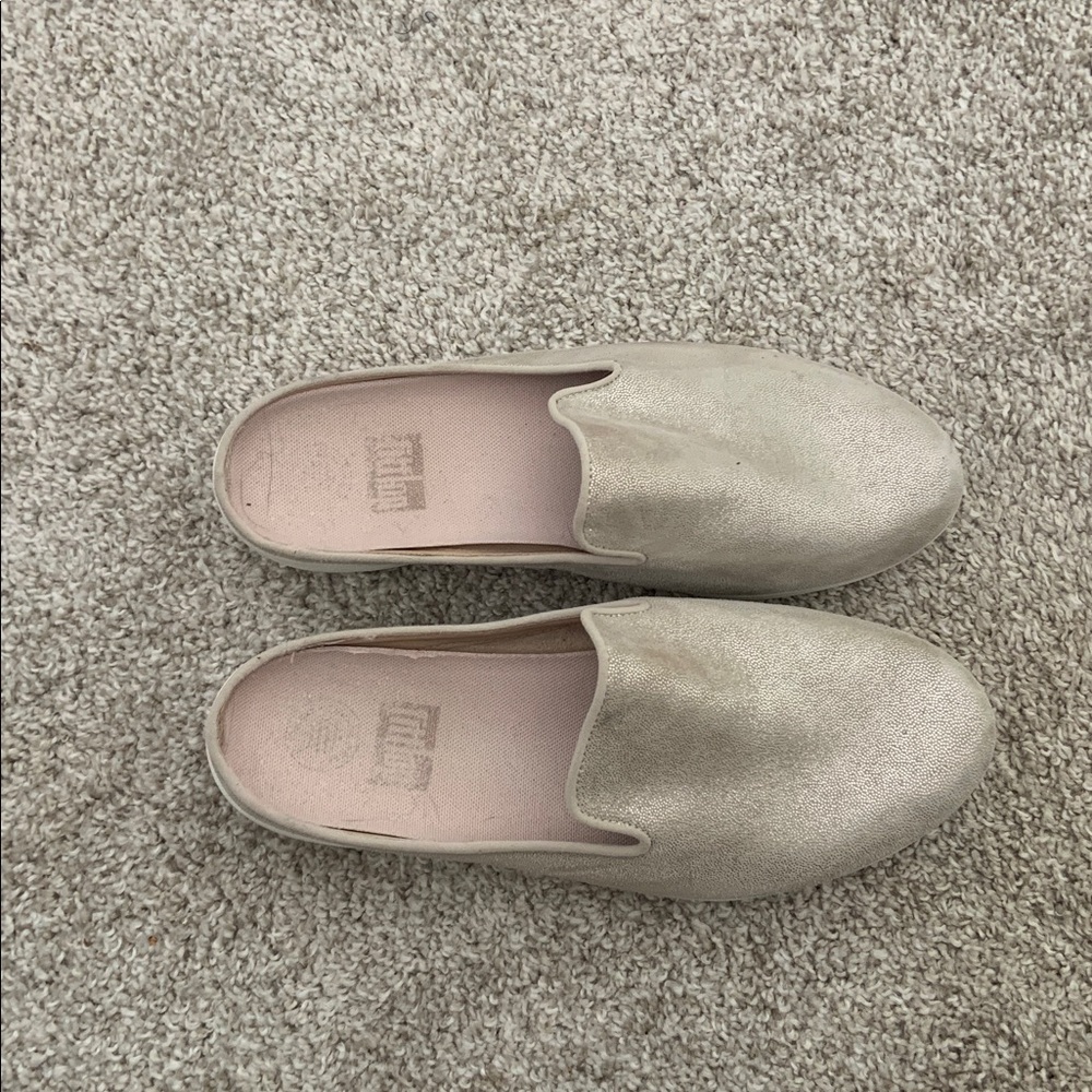 Fitflop Women's Gold Silver Slip In Shoes Womens Size 9
